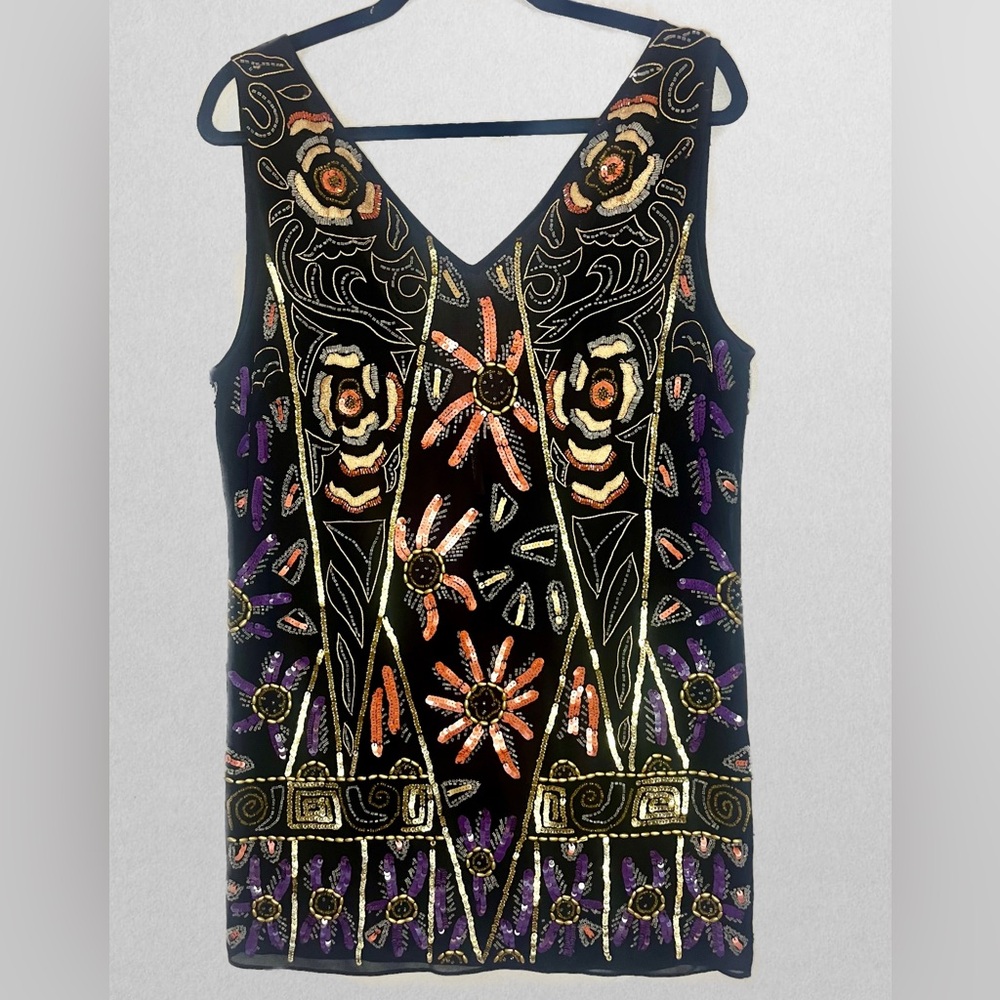 Free People Like New Beautiful Beaded Shift Mini Dress! - Picture 3 of 8